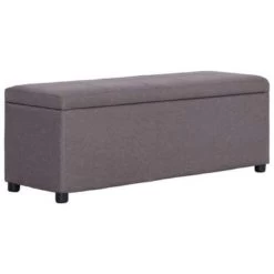 VidaXL Bankje Met Opbergvak 116 Cm Polyester Taupe