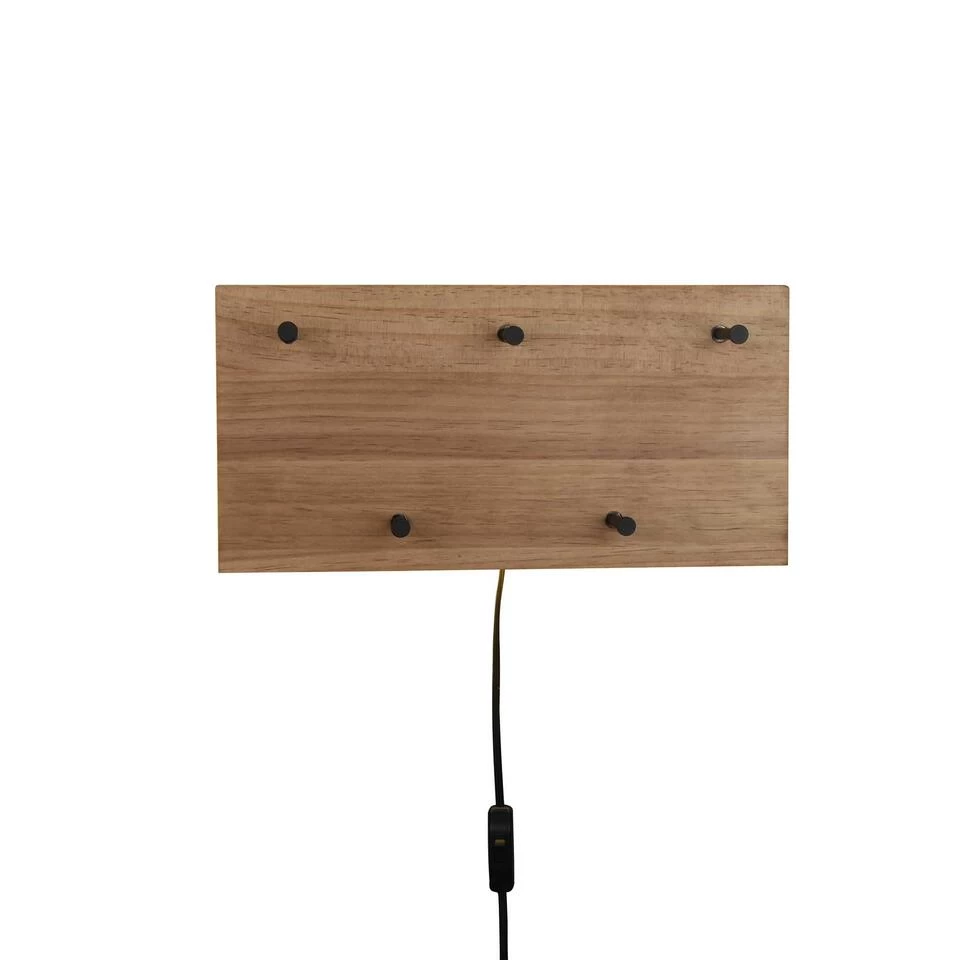 Trio Leuchten Kapstok Romy LED - 40 X 20 Cm - 5 Haken - Hout - Afbeelding 2