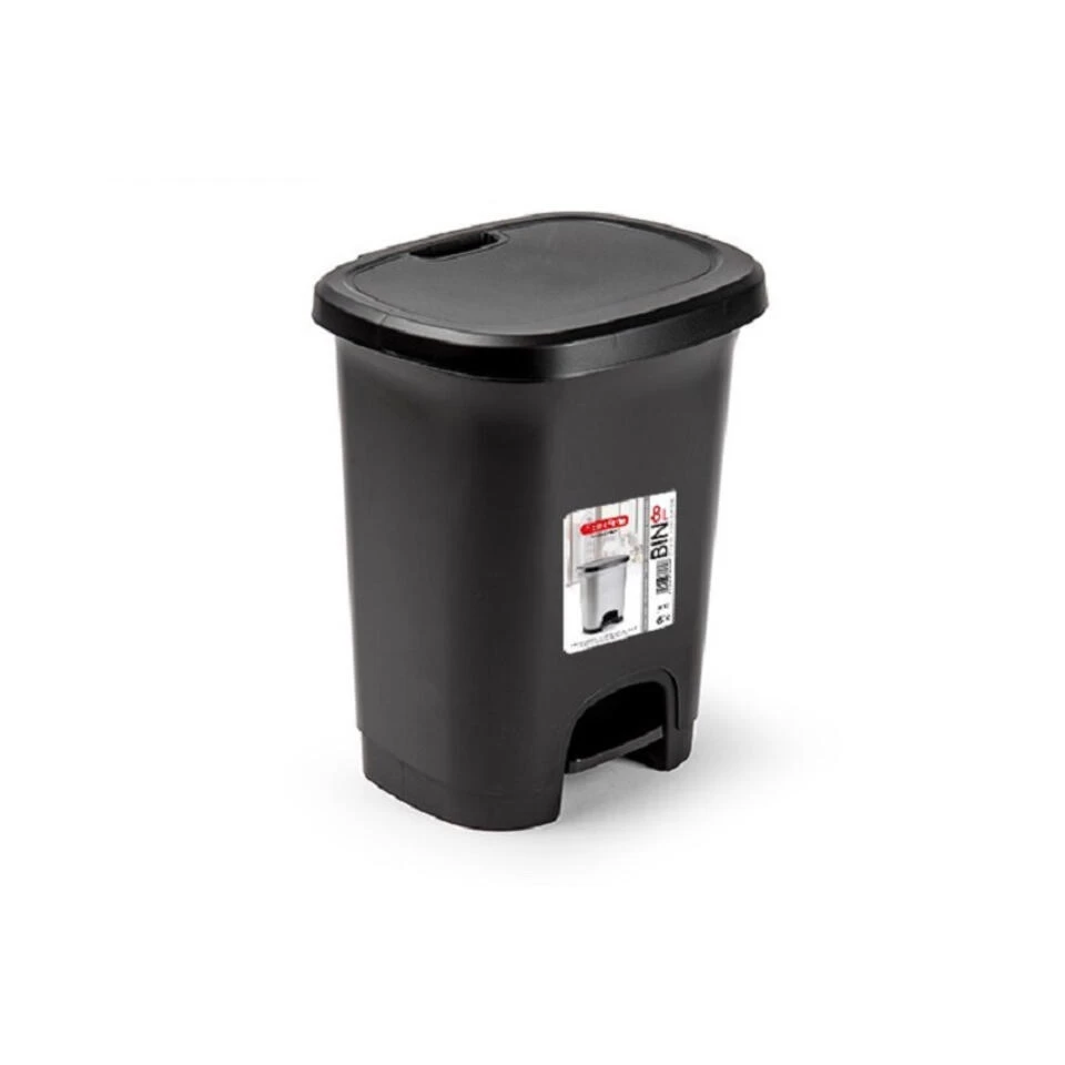 PlasticForte Pedaalemmer - Zwart - Kunststof - 8 L - 30 Cm