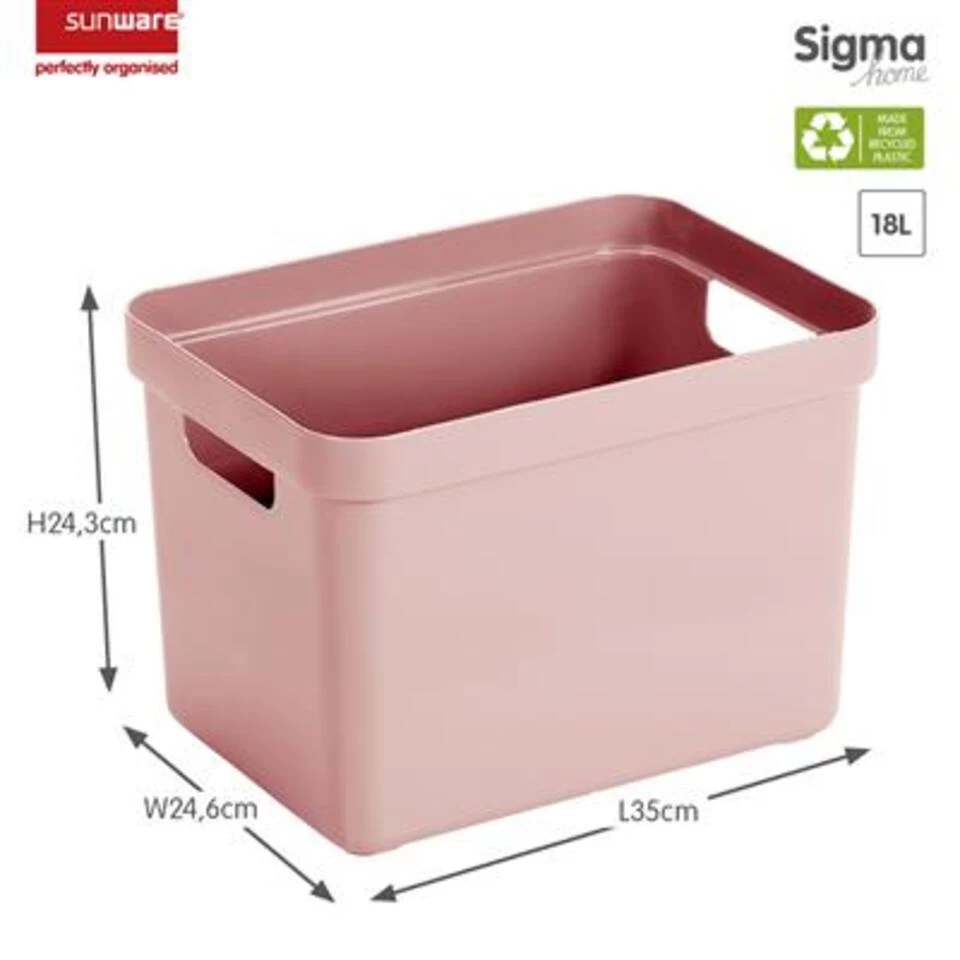 Sigma Home Opbergbox 18L Roze - Afbeelding 2