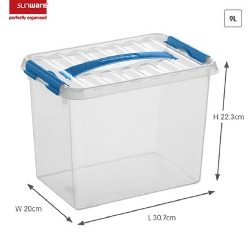 Q-line Opbergbox 9L Transparant Blauw - Afbeelding 2