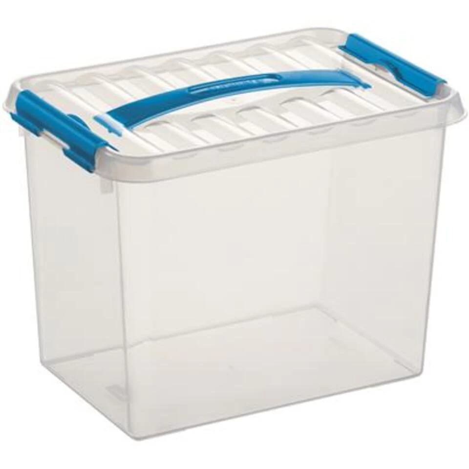 Q-line Opbergbox 9L Transparant Blauw
