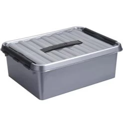 Q-line Opbergbox 12L Metaal Zwart