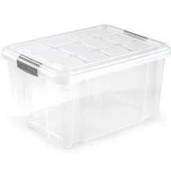 1x Opslagbakken/organizers Met Deksel 25 Liter 42 Cm Transparant