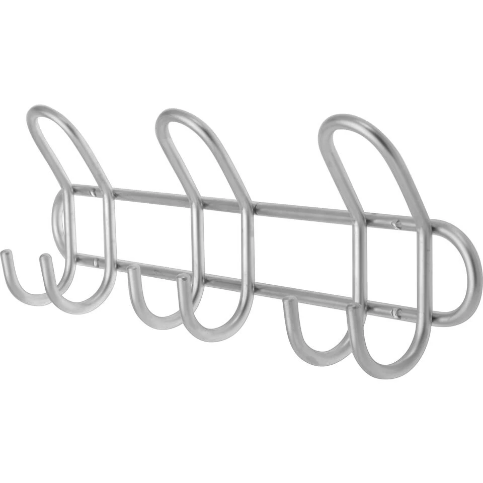 Merkloos Kapstok - Zilverkleurig - 6-haaks - Metaal - 40 Cm - Afbeelding 2