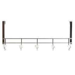 Items Kapstok - Deurhanger - Zilverkleurig - 5-haaks - 47 Cm