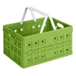 Square Vouwkrat Met Handgreep 32L Groen