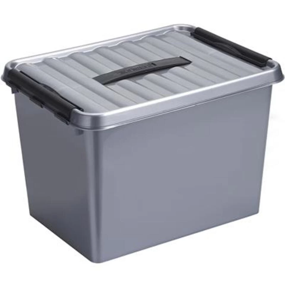 Q-line Opbergbox 22L Metaal Zwart