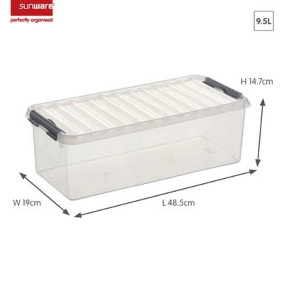 Q-line Opbergbox 9,5L Transparant Metaal - Afbeelding 2