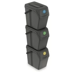 Prosperplast Afvalscheidingsbak - 3 St - Grijs - Kunststof - 25 L