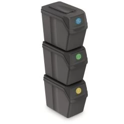 Prosperplast Afvalscheidingsbak - 3 St - Grijs - Kunststof - 20 L