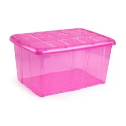Forte Plastics Opberger - Met Deksel - Roze - 60 L - 63 X 46 X 32 Cm