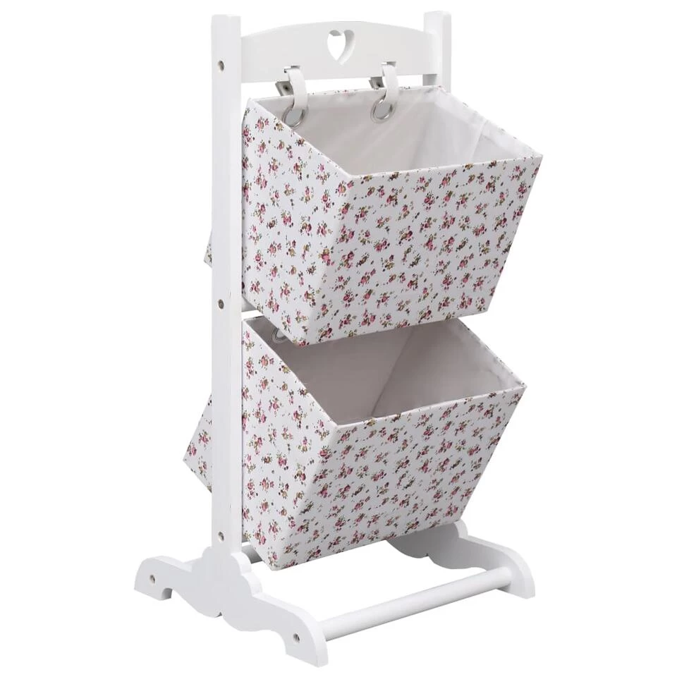 VidaXL Mandenrek 2-laags Bloem 35x35x72 Cm Hout