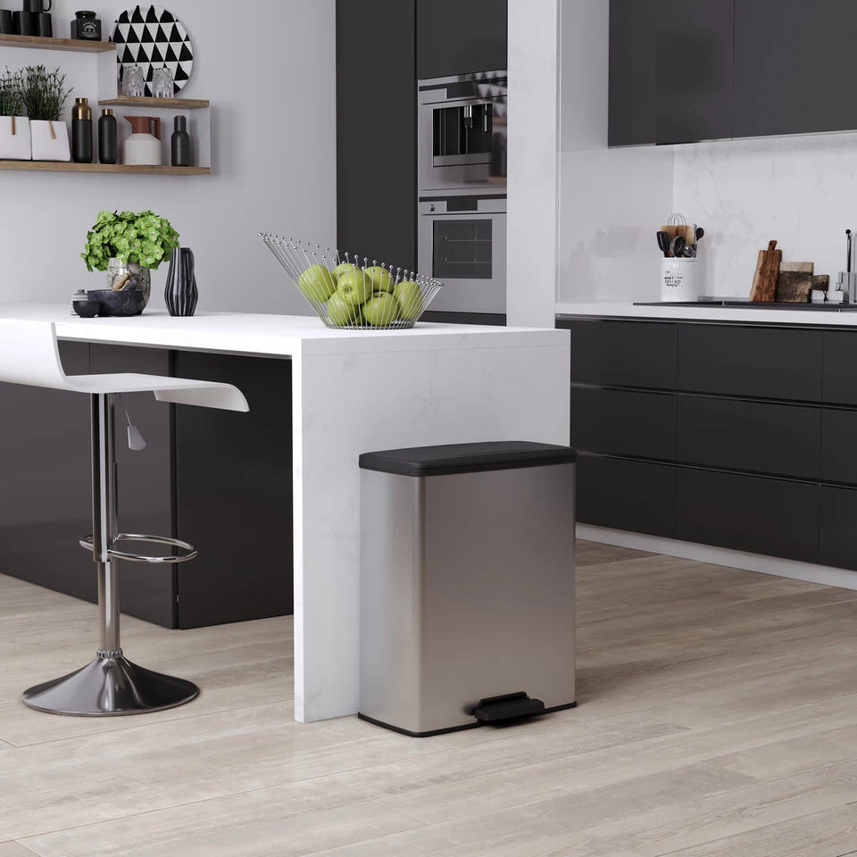 Curver Decobin Duo Prullenbak - 26L+26L - Zilver Metallic - Afbeelding 3