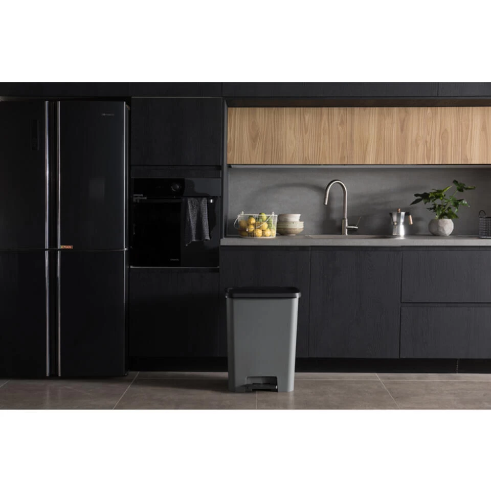 Curver Compatta Duo Prullenbak 23L+23L - Grijs/Zwart - Afbeelding 3