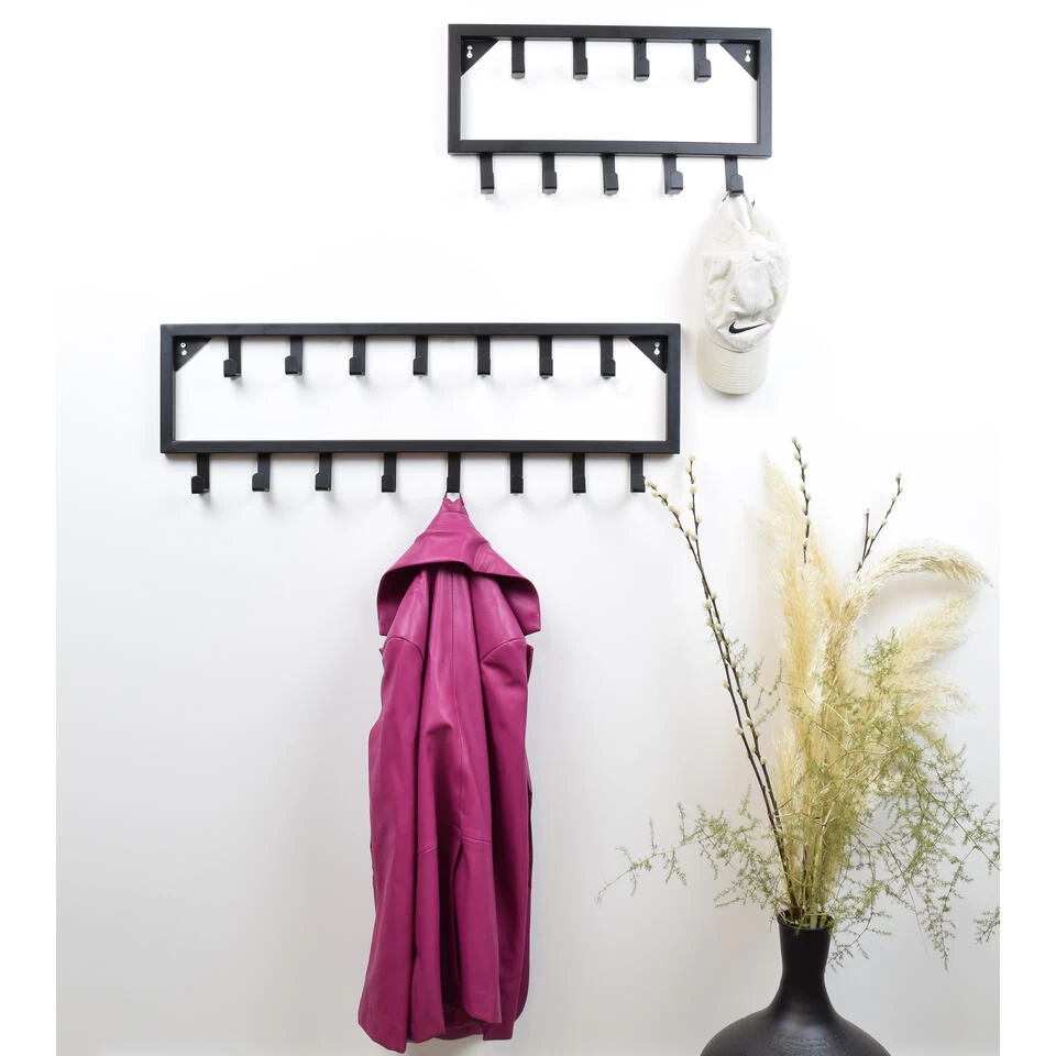 LOFT42 Bono Kapstok - Zwart – Metaal – 15 Haken - 80x26x4 - Afbeelding 4