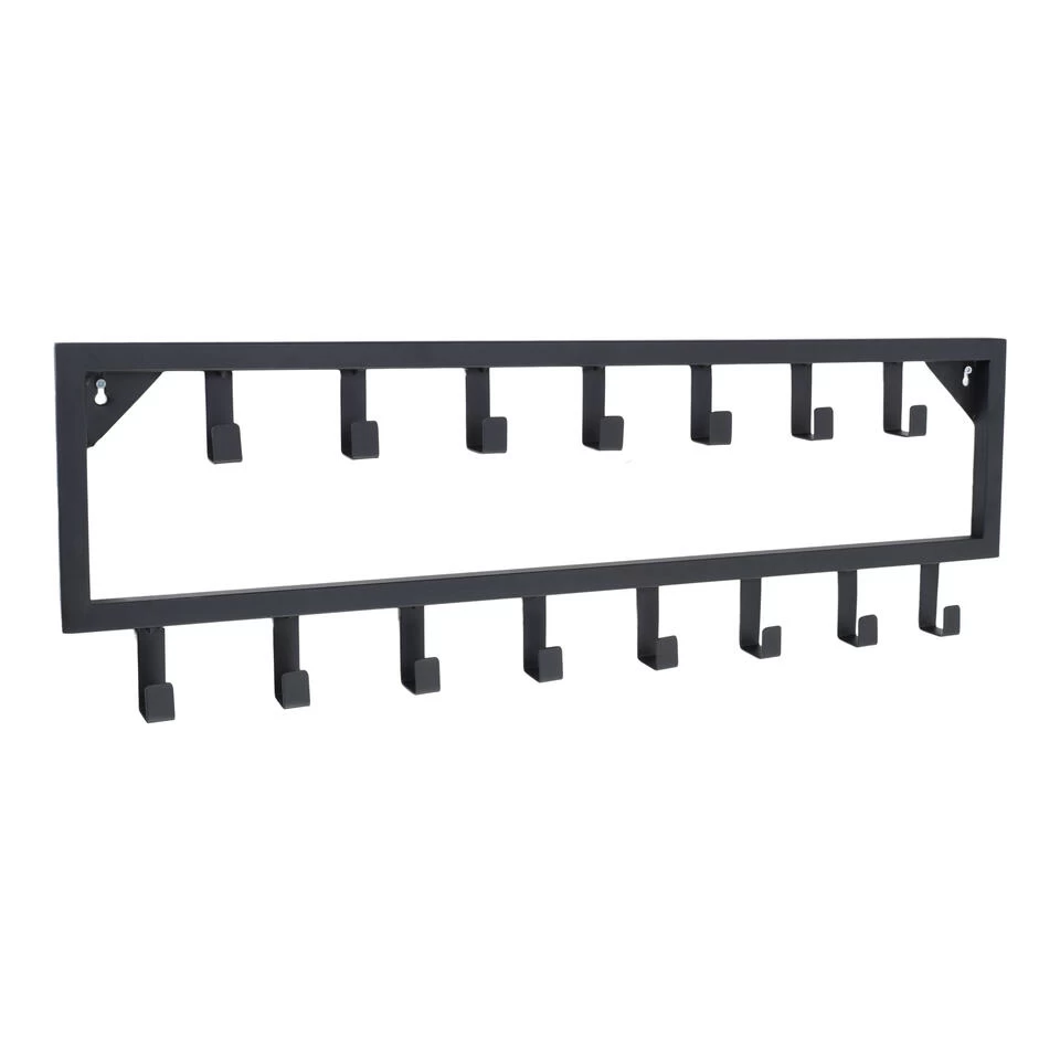 LOFT42 Bono Kapstok - Zwart – Metaal – 15 Haken - 80x26x4