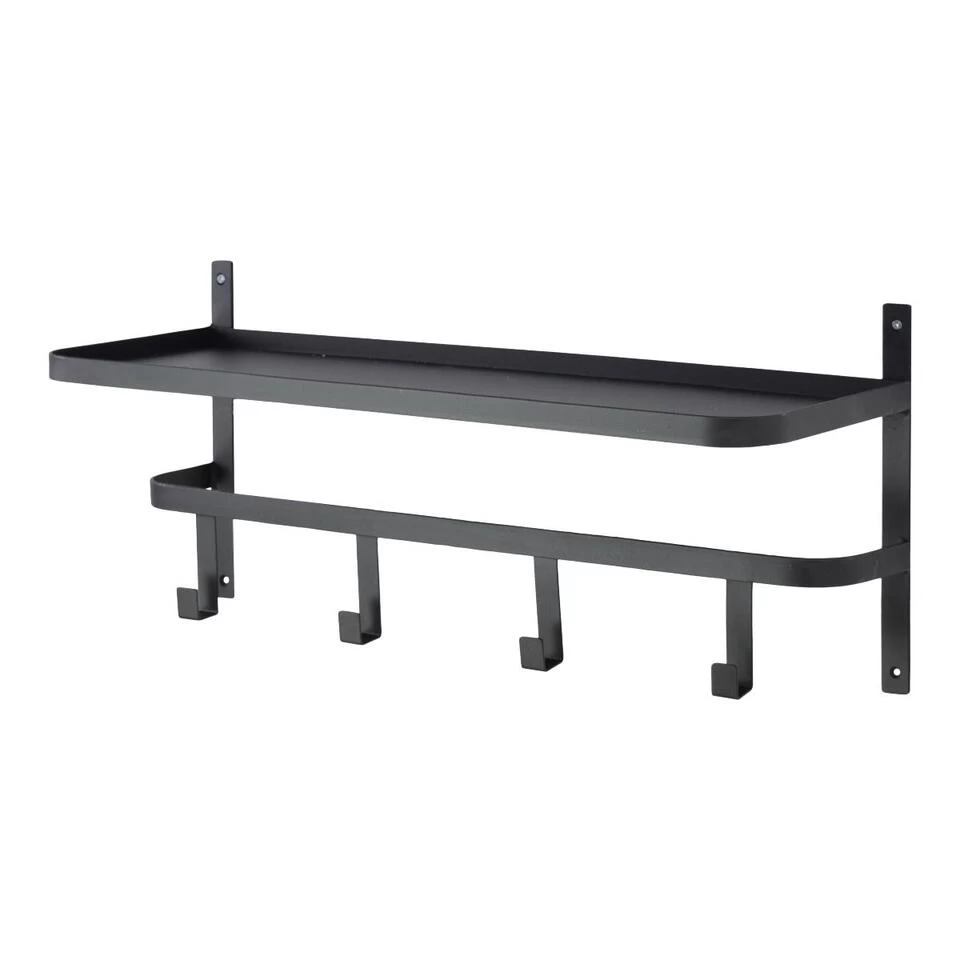 LOFT42 Shelf Kapstok - Zwart – Metaal – 4 Haken