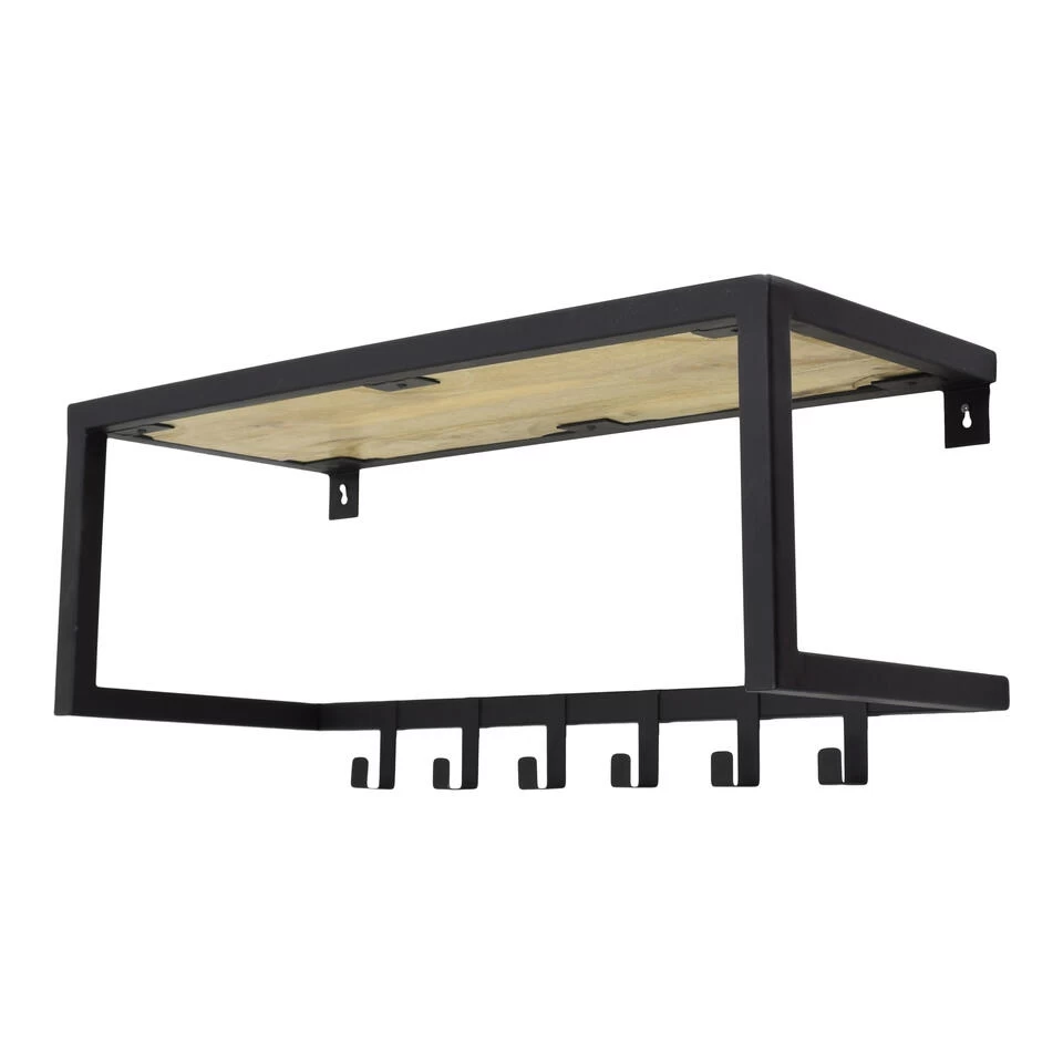 LOFT42 Woody Kapstok - Zwart – Mangohout – Metaal - Afbeelding 3