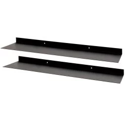 WOOOD Riley Wandplank - Metaal - Zwart - Set Van 2