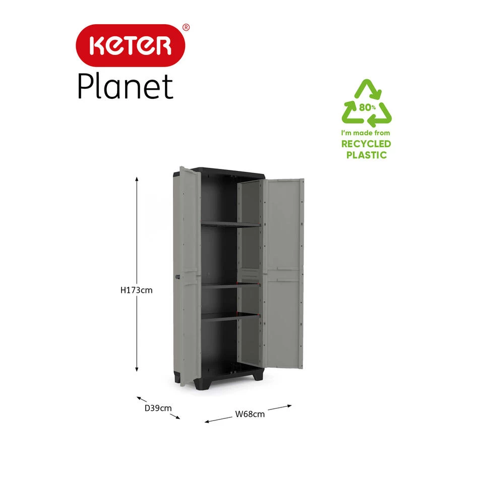 Keter Planet Opbergkast Hoog - 3 Planken - Afbeelding 2