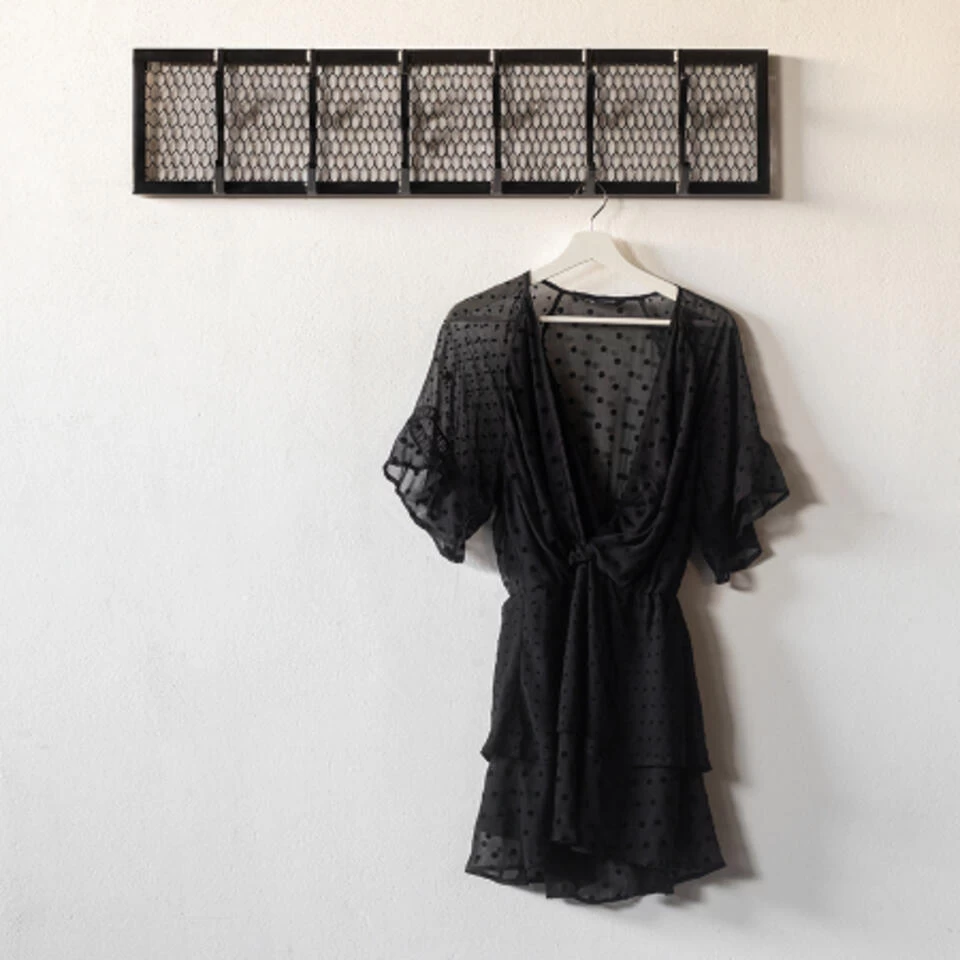 Giga Meubel Kapstok 12 Haken - Zwart - Metaal - 95x9x22cm - Esther - Afbeelding 2