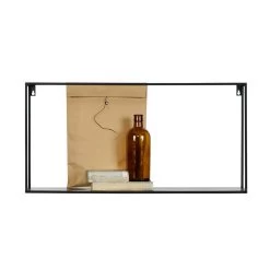 WOOOD Meert Wandplank XL - Metaal - Zwart - 35x70x20