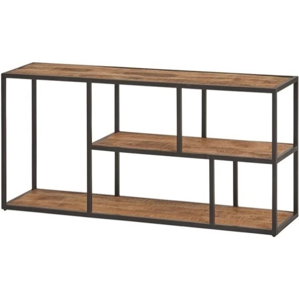 Industrieel Wandrek Lexi 90 Cm - 22x90x70 Cm - Mangohout - Bruin