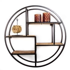 Industrieel Wandrek Sari - 20x76x76 Cm - Mangohout - Bruin