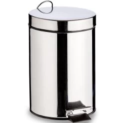 Berilo Pedaalemmer - Zilverkleurig - 5 L - 20 X 27 Cm