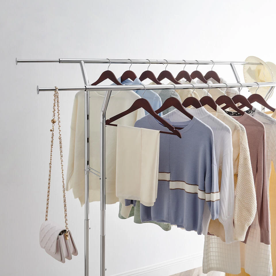 O’DADDY® Kledingrek Dubbel - 4 Wielen - Tot 110kg - Garderoberek - RVS - Afbeelding 4