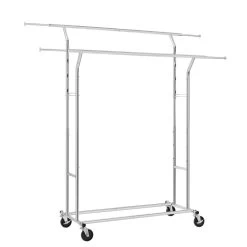 O’DADDY® Kledingrek Dubbel - 4 Wielen - Tot 110kg - Garderoberek - RVS