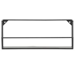 WOOOD Zeta Wandplank L - Metaal - Zwart - Set Van 2