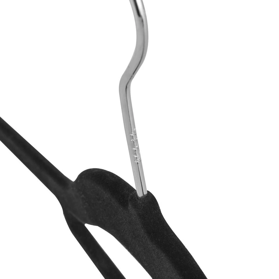 ACAZA Set Van 30 Kledinghangers Met Fluwelen Laagje, Zwart - Afbeelding 4
