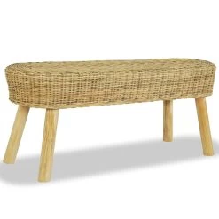 VidaXL Halbankje 110x35x45 Cm Natuurlijk Rattan