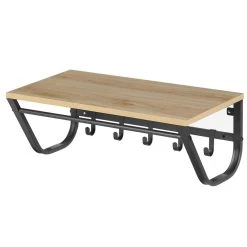 ACAZA Kapstok - Wandkapstok Met Haken In Lichte Eik - 60 Cm