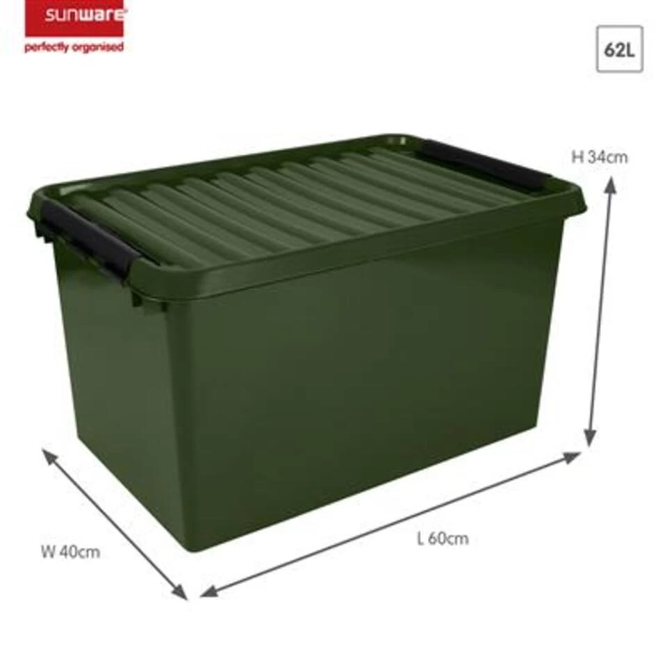 Q-line Opbergbox Recycled 62L Groen Zwart - Afbeelding 2