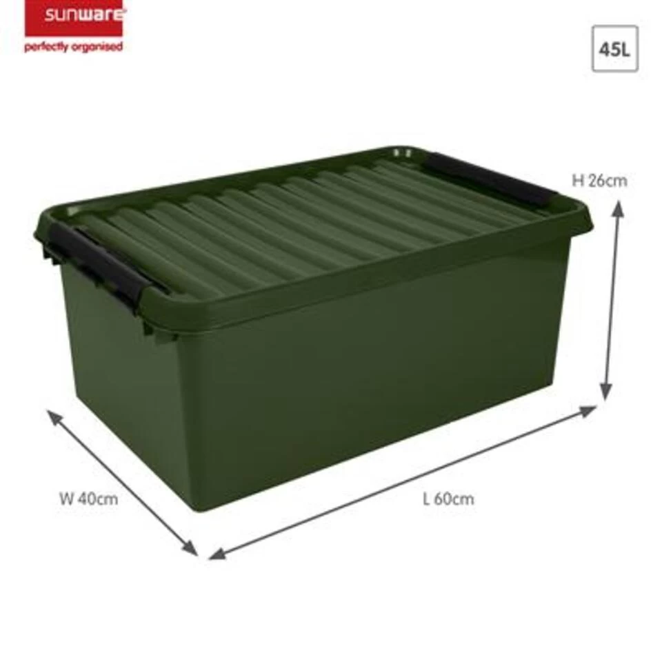 Q-line Opbergbox Recycled 45L Groen Zwart - Afbeelding 2