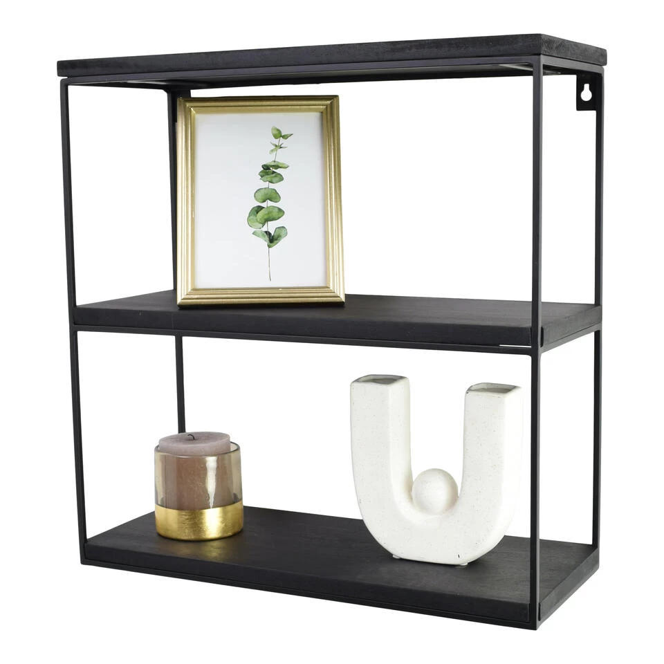 LOFT42 Wally Wandrek Met Zwart Mangohout - Metaal - 45x45x18 - Afbeelding 2