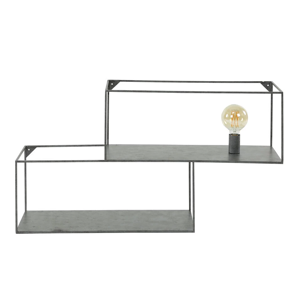 Hoyz - Wandschap 1L Cubic L / Oud Zilver