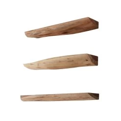 Hoyz - Wandschap Edge - 60cm - Set Van 3 - Bruin