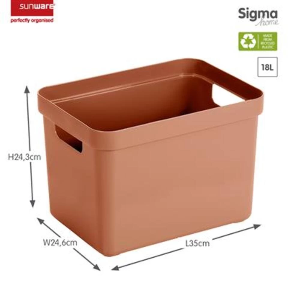 Sigma Home Opbergbox 18L Terra - Afbeelding 2