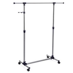ACAZA Mobiel Kledingrek - Verstelbaar - 1 Rail En 2 Haken - 87x165x44 Cm