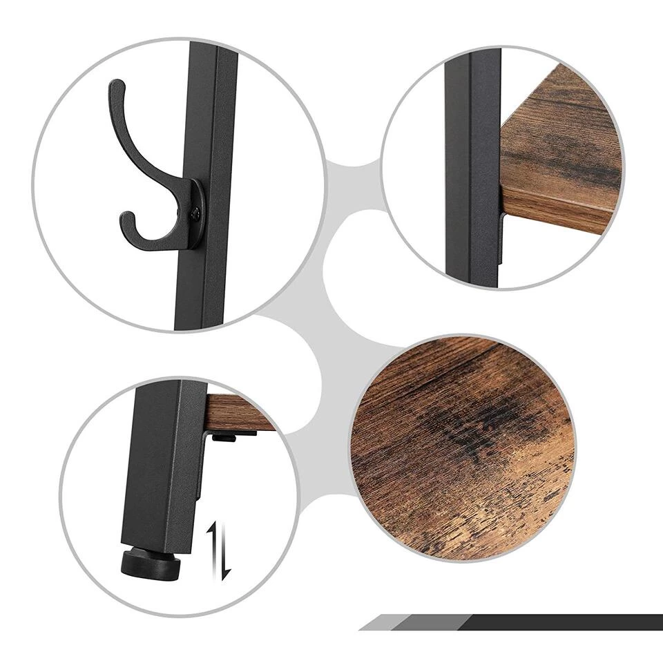 ACAZA Staande Kapstok - Industriële Look - 8 Haken - Afbeelding 4