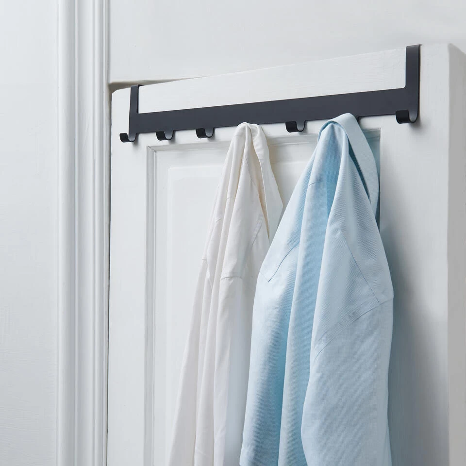 ACAZA Garderobehaak - Deurhaak - Deurkapstok Met 7 Haken - Metaal - Zwart - Afbeelding 3