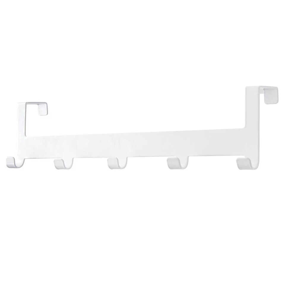 ACAZA Deurkapstok - Met 5 Haken - Metaal - Wit