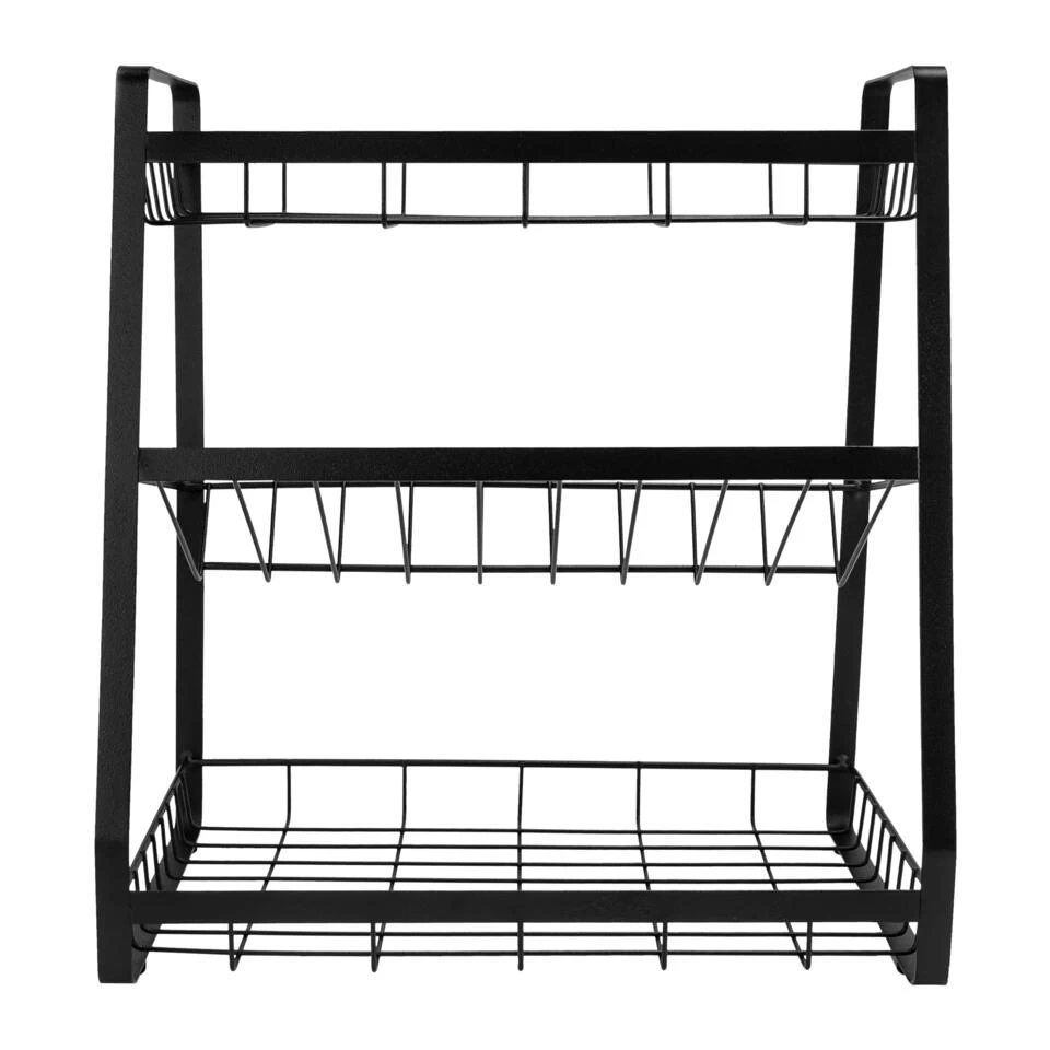 QUVIO Kruidenrek Metaal Met 3 Planken - Zwart - Afbeelding 2