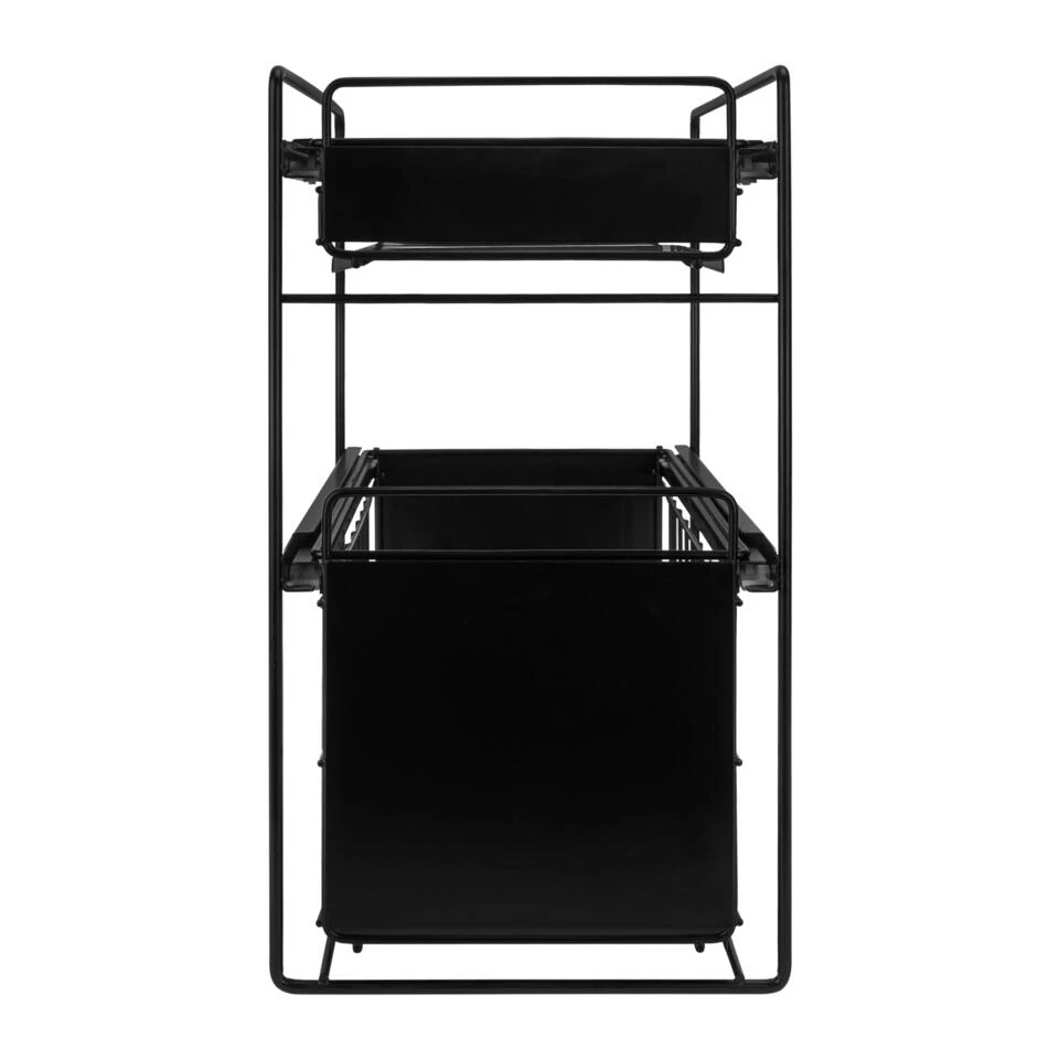 QUVIO Kruidenrek Metaal Met 2 Lades - Zwart - Afbeelding 2