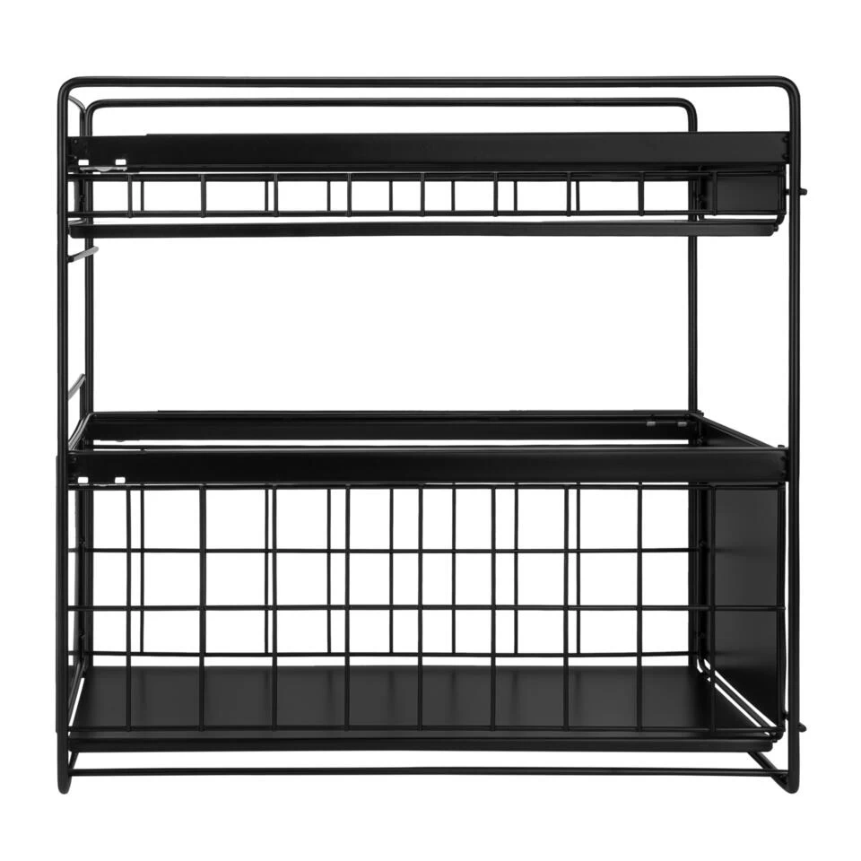 QUVIO Kruidenrek Metaal Met 2 Lades - Zwart - Afbeelding 4