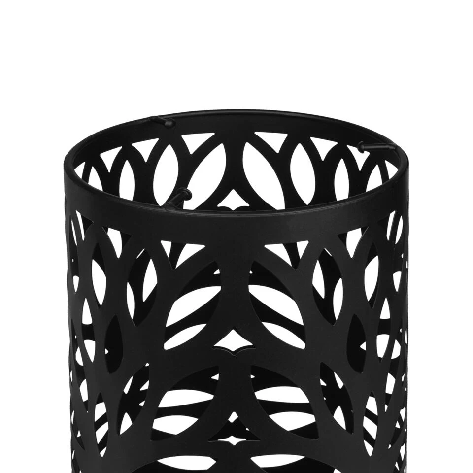 QUVIO Paraplubak Met Bladeren Patroon - Metaal - Zwart - Afbeelding 3